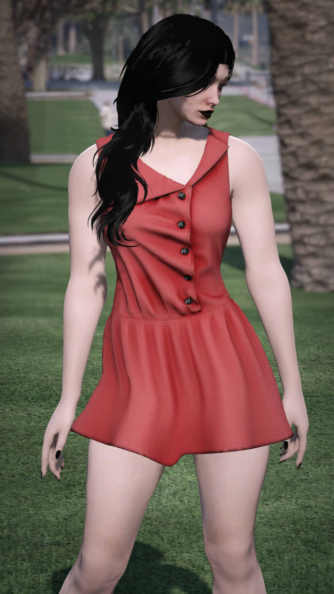 Thumbnail of Sleeveless Button Mini Dress in Red
