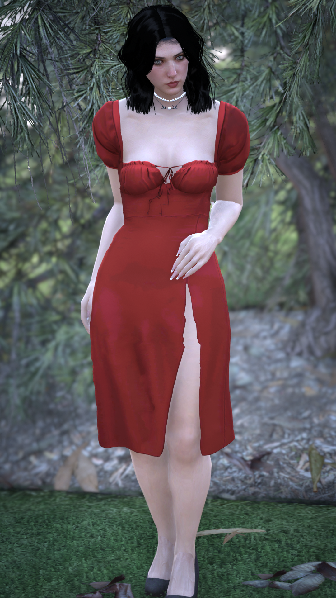 Thumbnail of Floral Milkmaid Midi/Mini in Red (Full)
