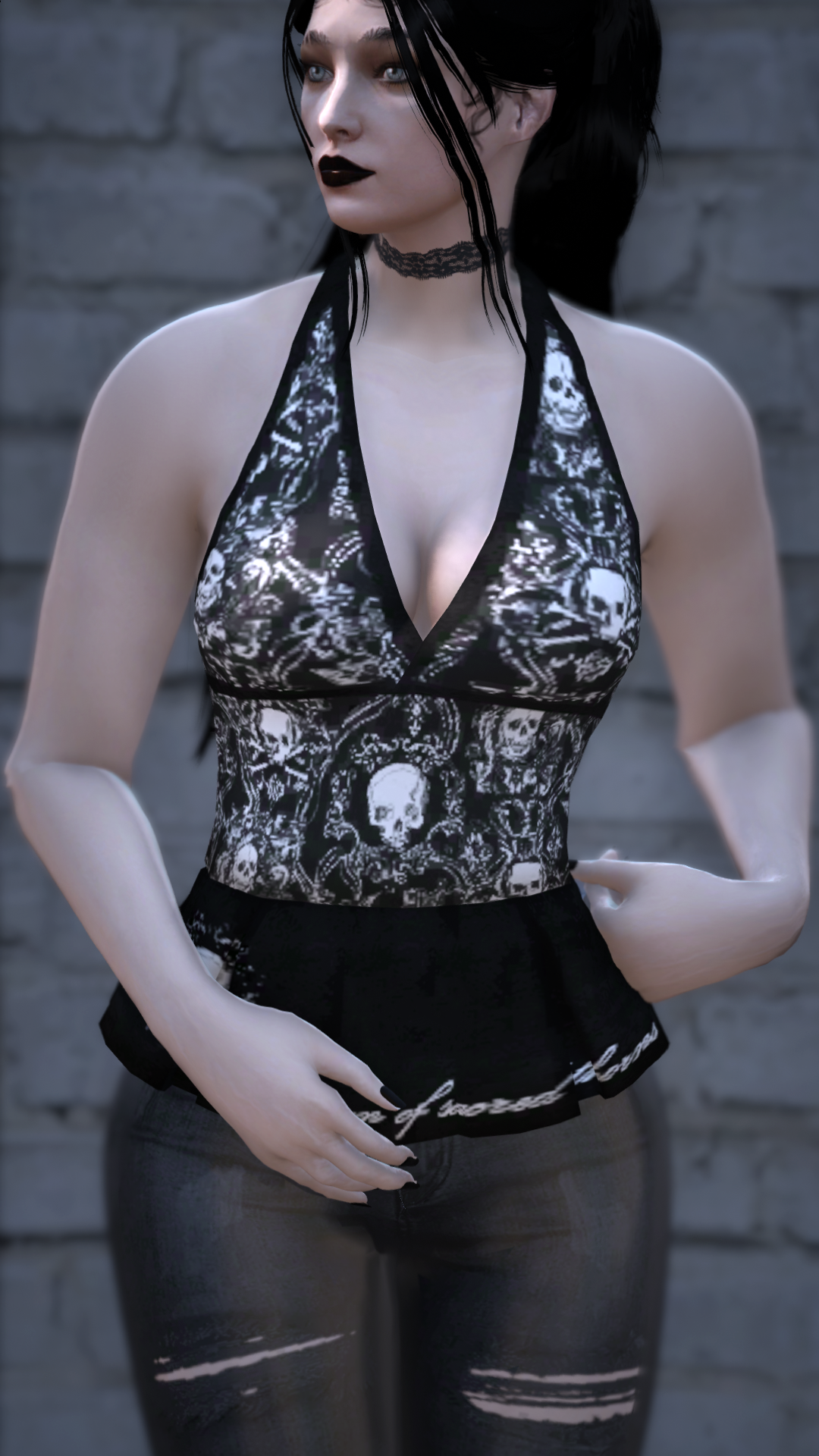 Thumbnail of Long Corset in Skulls