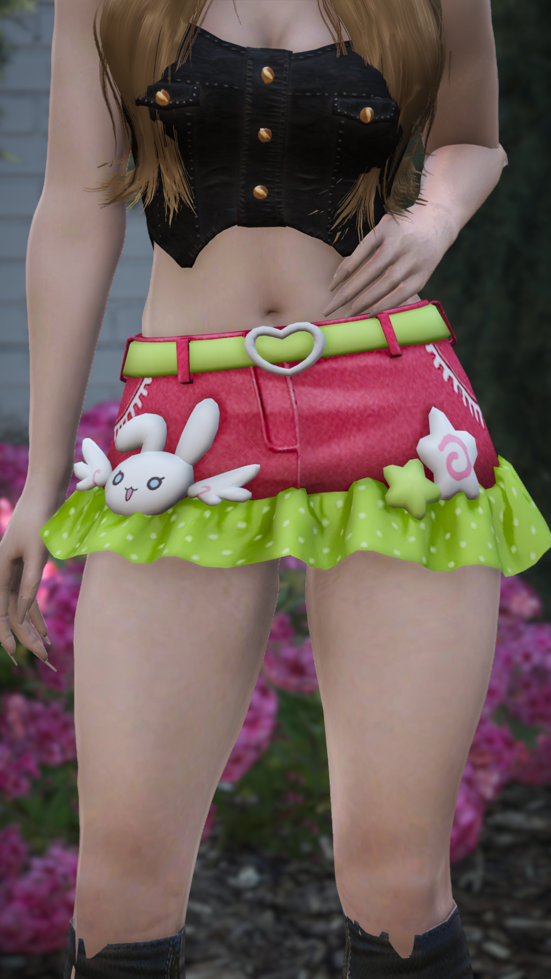 Thumbnail of Kawaii Bunny Ruffle Miniskirt in Watermelon
