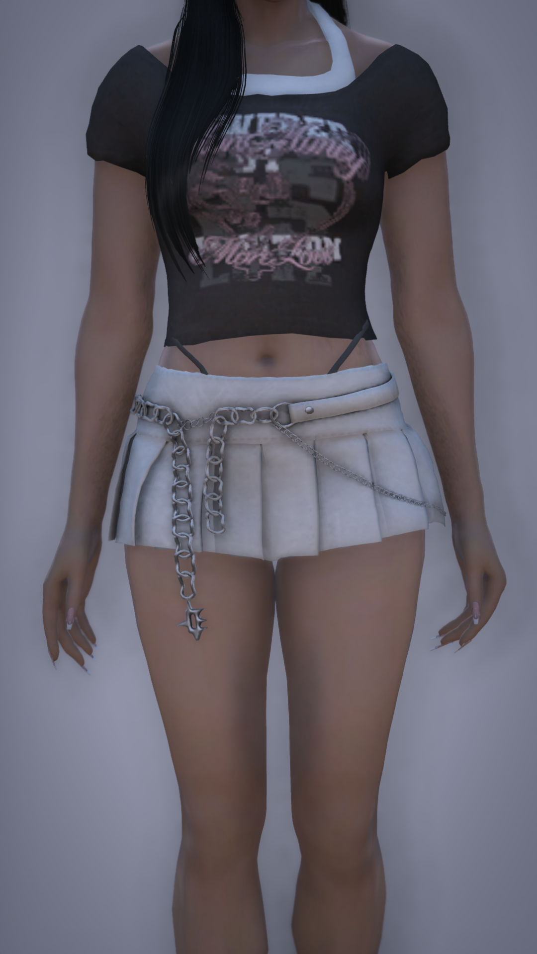 Thumbnail of Chainlink Pleated Mini Skirt in White