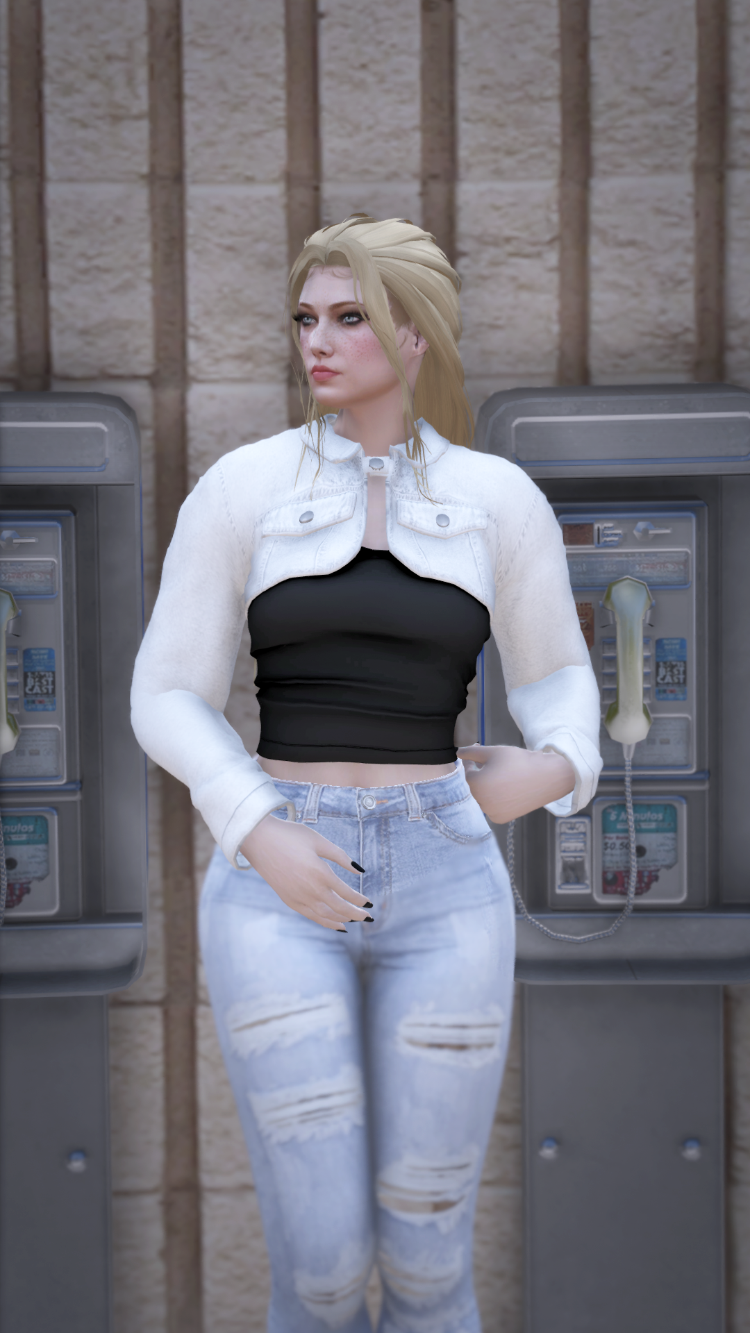 Thumbnail of Cropped Denim Jacket in White