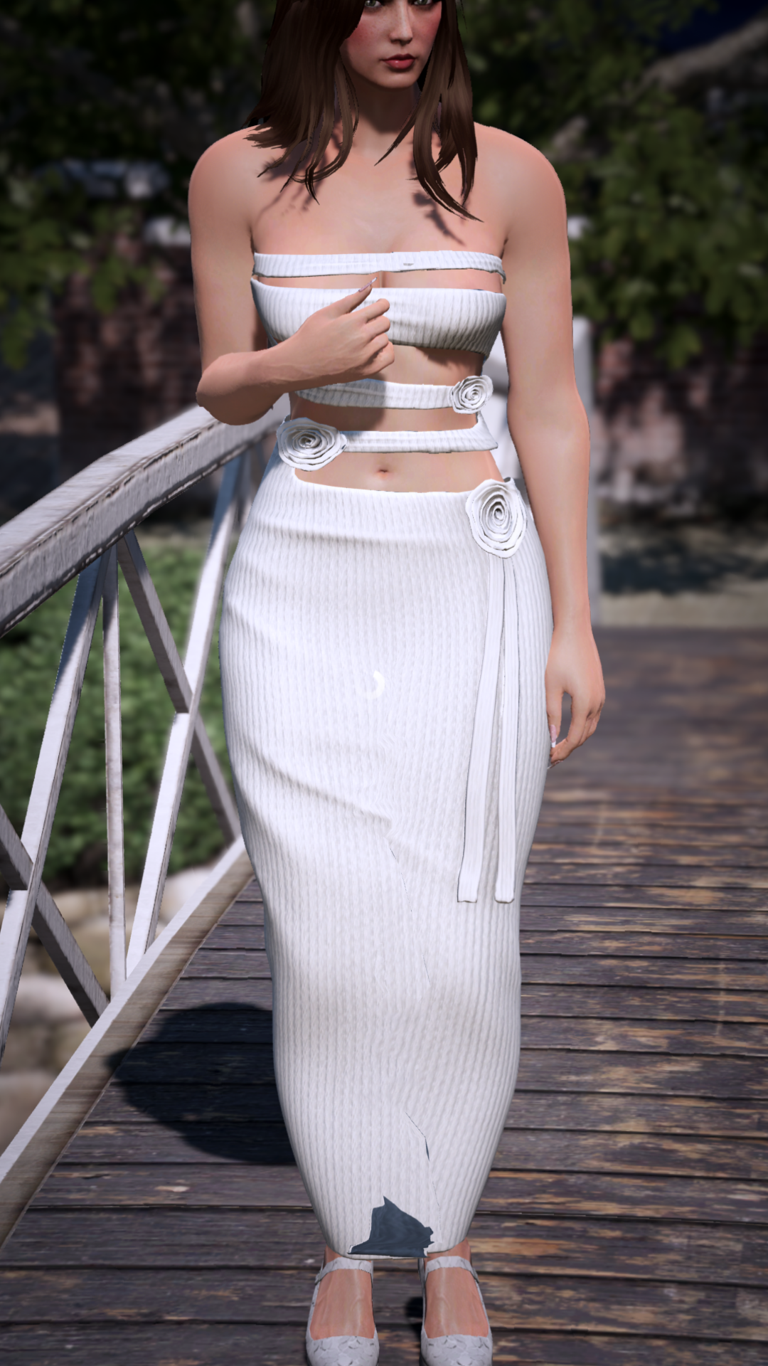 Thumbnail of Floral Cutout Rosette Dress in White