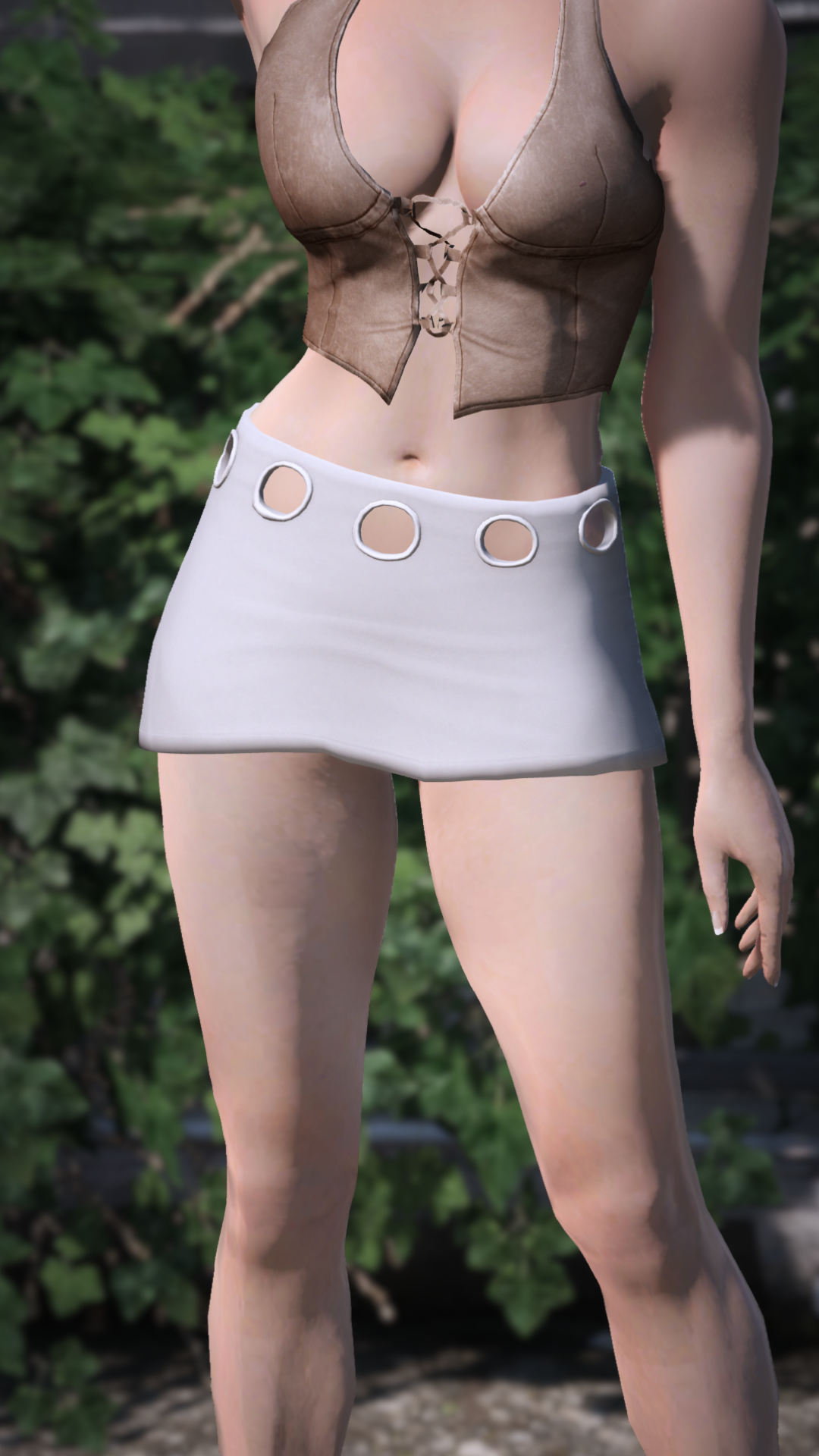 Thumbnail of Grommet Leather Miniskirt in White