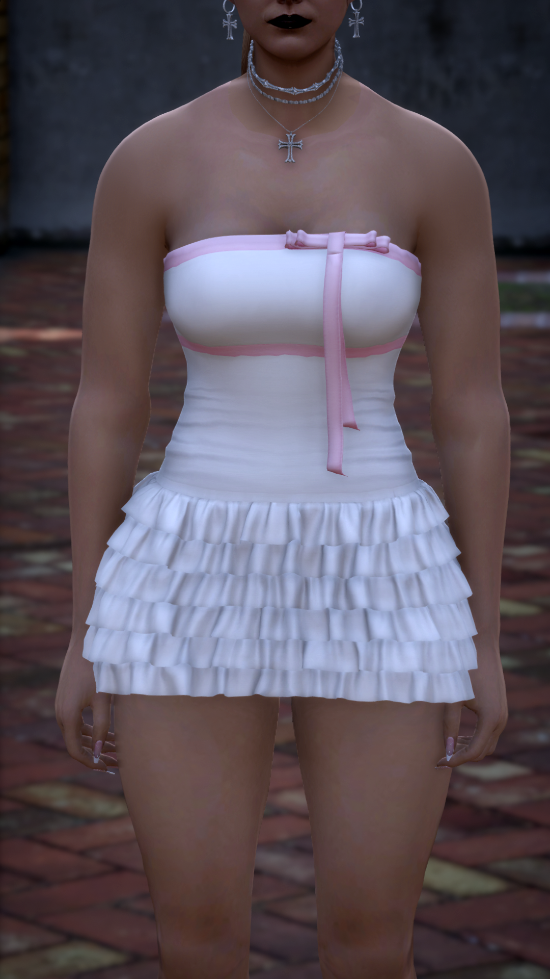 Thumbnail of Layered Ruffle Mini Dress in White