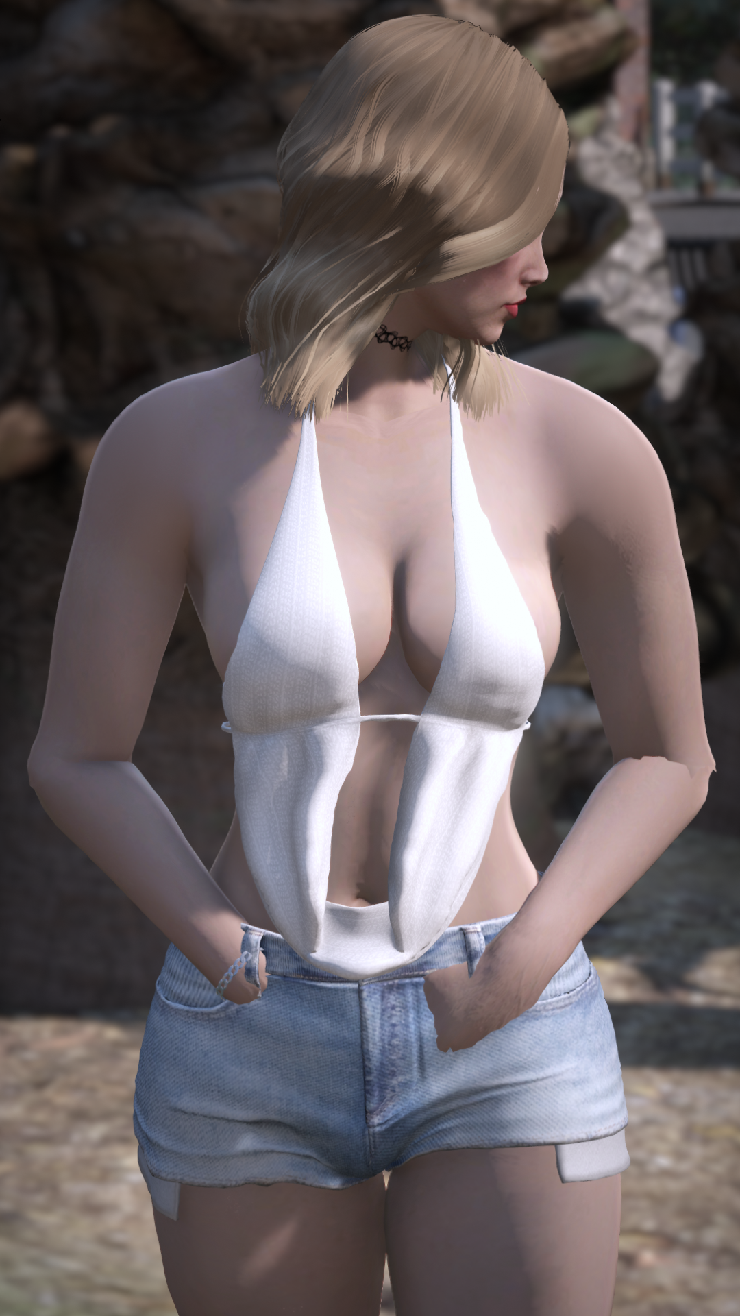 Thumbnail of Plunge Halter Crop in White