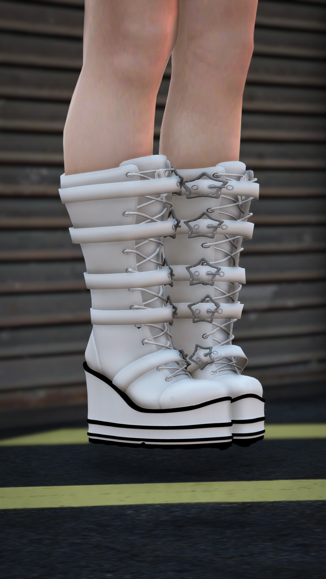 Thumbnail of Star-Buckle Platform Boots in White
