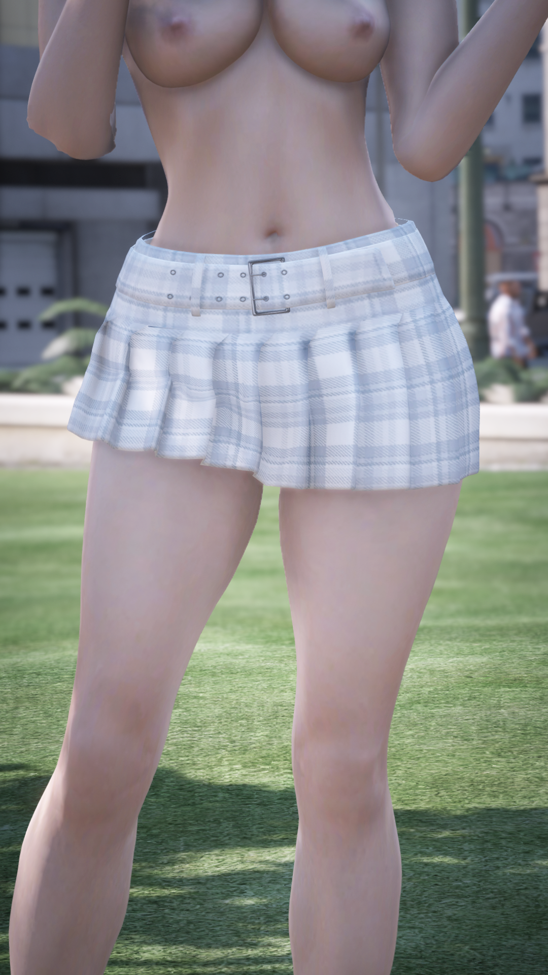 Thumbnail of Schoolgirl Style Plaid Skirt in White