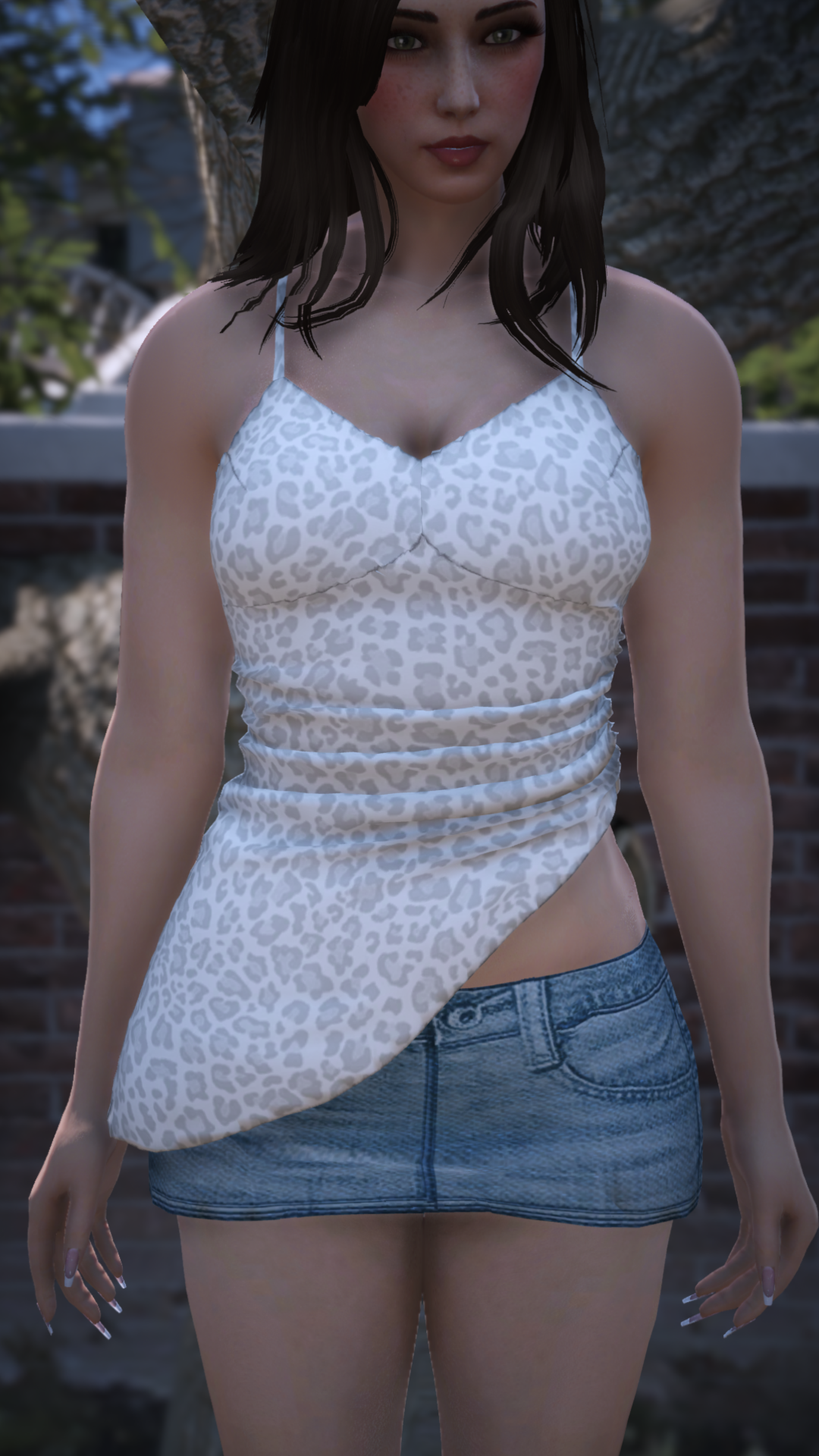 Thumbnail of Asymmetrical Animalprint Cami Top in White 2