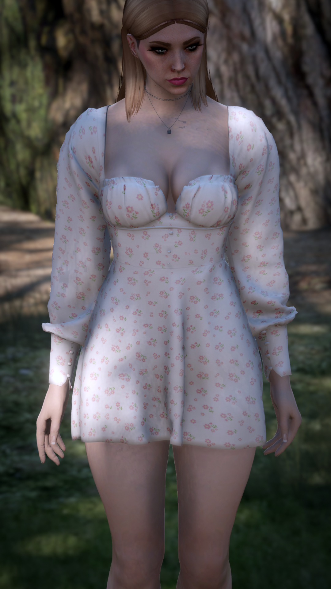 Thumbnail of Ruched Bust Mini Dress in White (flowers) 