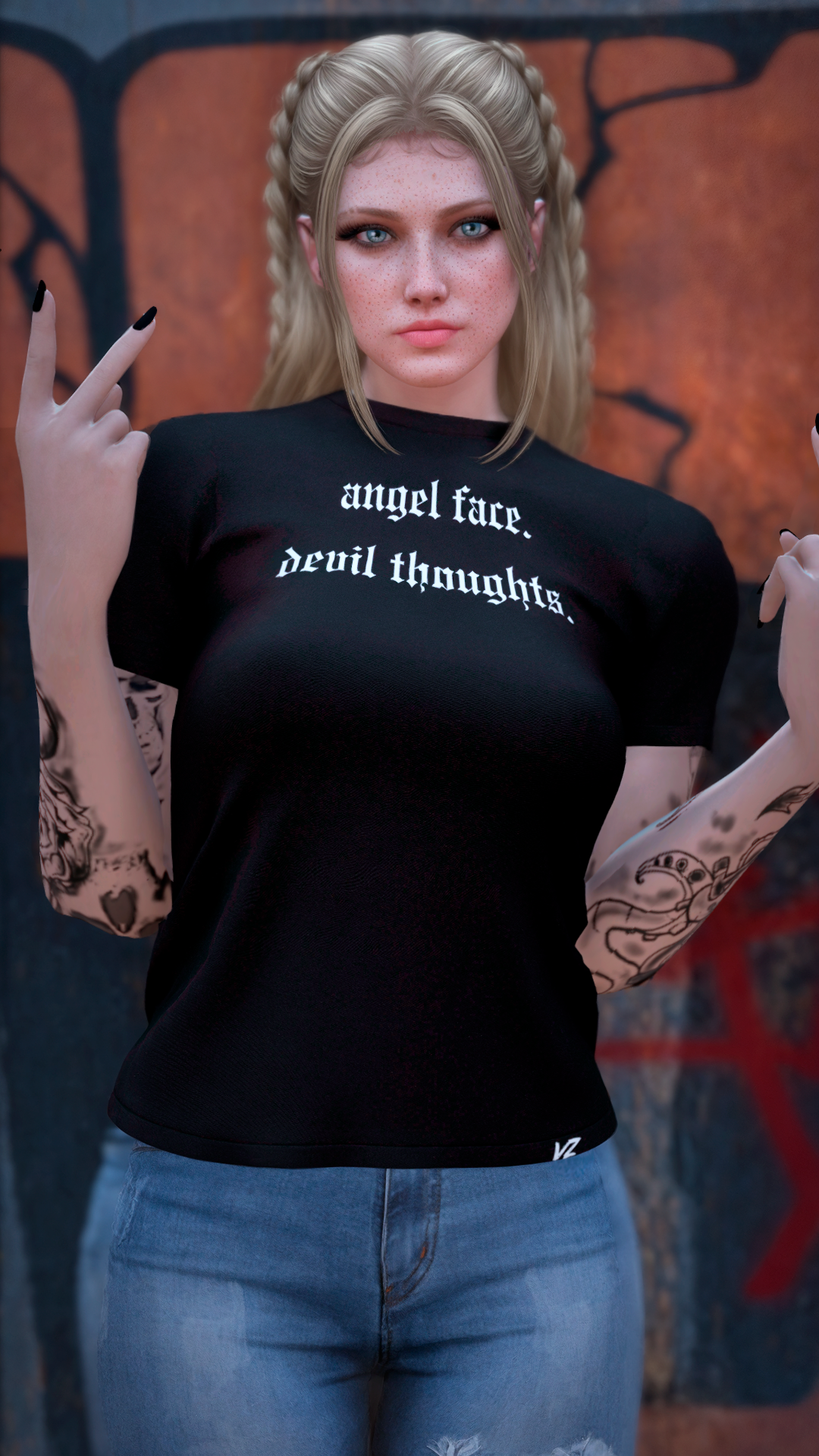 Thumbnail of Grunge T-Shirt (Women) in Angel & Thoughts